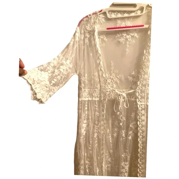 White Lace Kimono NWOT one size fits most - Picture 3 of 5